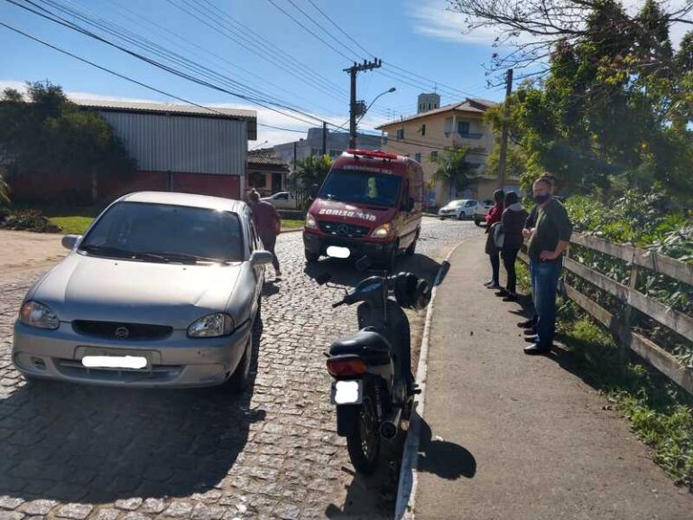 Morro da Fumaça: motociclista fica ferido em acidente de trânsito