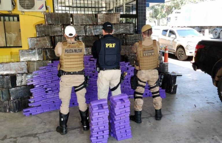 Ação conjunta apreende mais de uma tonelada de maconha em picape roubada