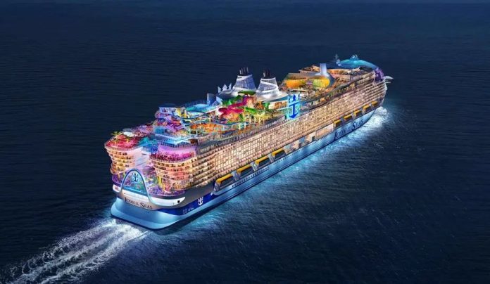 O navio de 250,8 mil toneladas tem capacidade máxima de até 7,6 mil passageiros | Foto: Divulgação/Royal Caribbean
