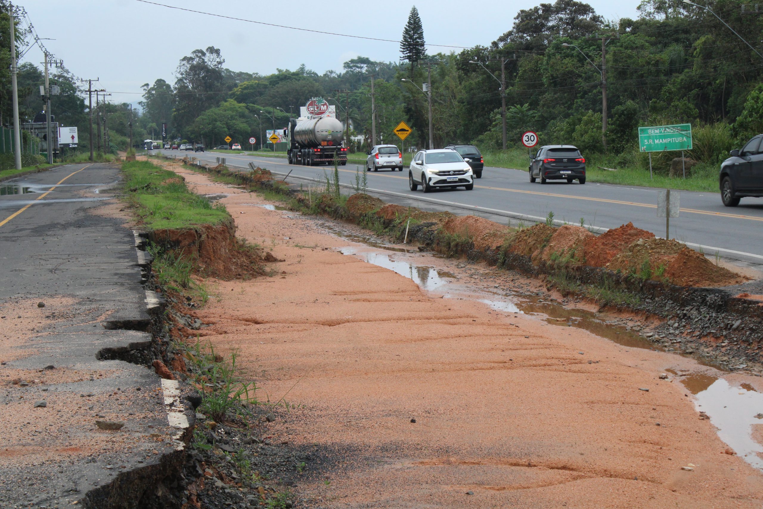 Reinício das obras na SC-108 é autorizado | TN Sul | Portal de Notícias
