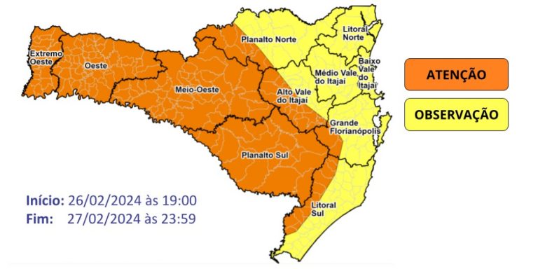 Apesar de alerta do Inmet, litoral não está em atenção da Defesa Civil
