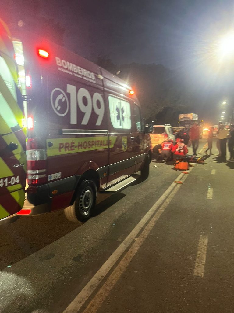 Motociclista fica ferido em acidente de trânsito em Jaguaruna