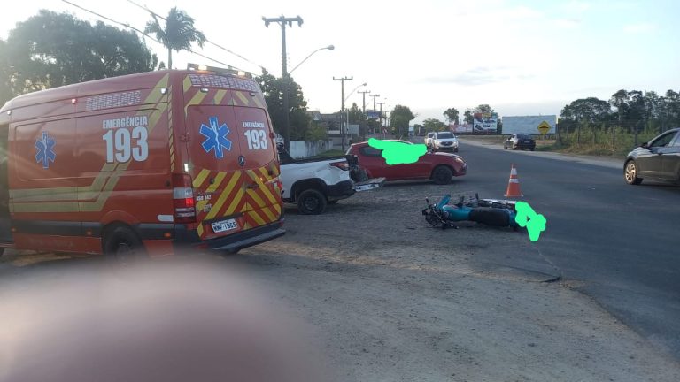 Motociclista fica ferido em acidente de trânsito em Estação Cocal