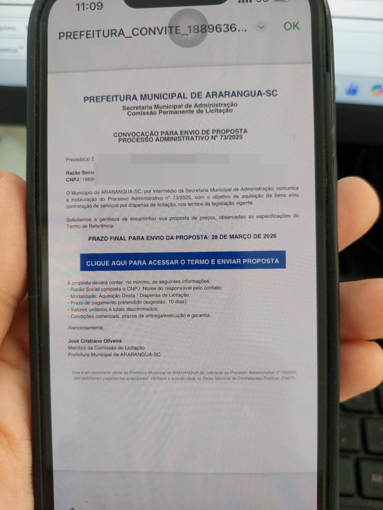 Araranguá alerta sobre novo golpe sendo aplicado na região