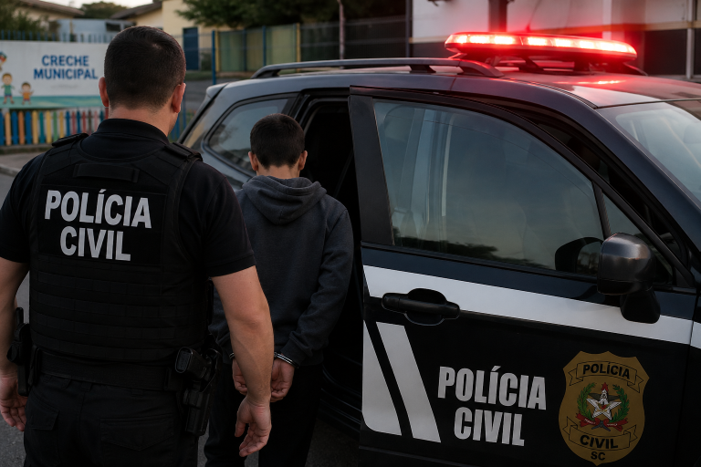 Adolescente ameaça atacar creche em Imbituba e acaba apreendido