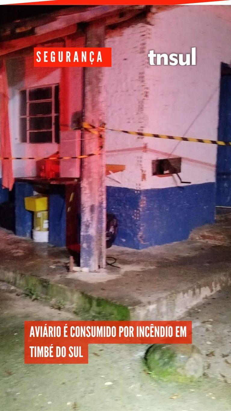 Aviário é consumido por incêndio em Timbé do Sul
