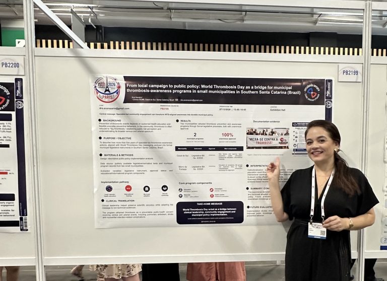 Médica de Cocal do Sul representa o país em congresso sobre trombose
