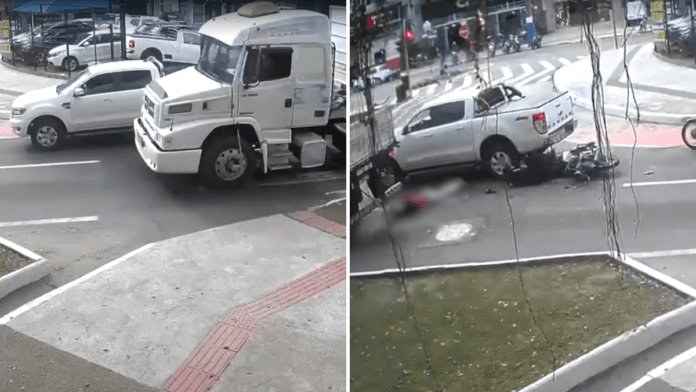 Passageiro de moto por aplicativo morre após acidente com caminhão em SC