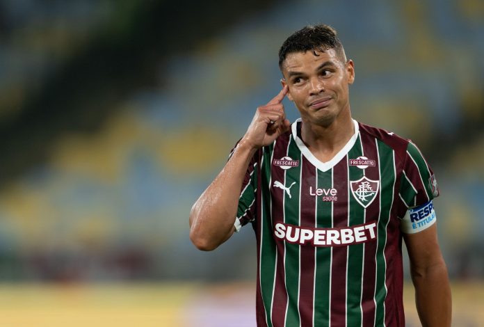 Thiago Silva em Fluminense x Platense pela Libertadores