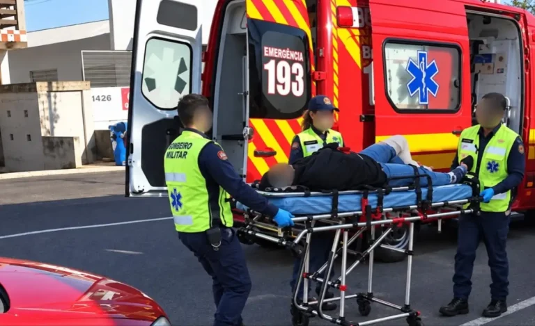 Acidente entre carro e moto deixa mulher ferida no centro de Içara